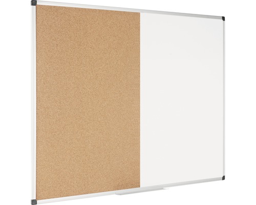 Combinatie van kurkbord en whiteboard met aluminium frame