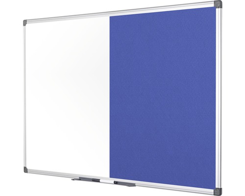Combinatie van whiteboard en prikbord met aluminium frame
