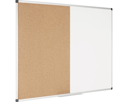 Combinatie van kurkbord en whiteboard met frame