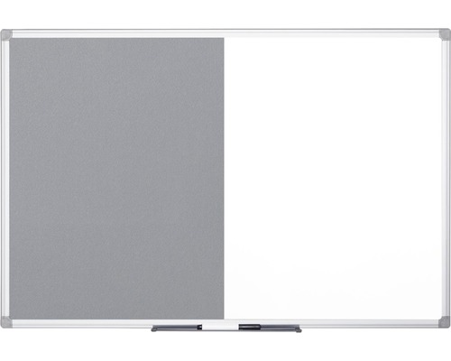 BI-OFFICE Combinatiebord vilt- en magneetbord grijs/wit 120x120 cm
