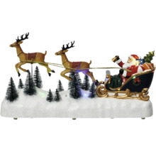 Kerstdecoratie met kerstman in slee en rendieren