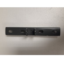 Zwarte metalen beugel met bevestigingsgaten