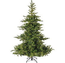Kunstkerstboom met verlichting op een standaard