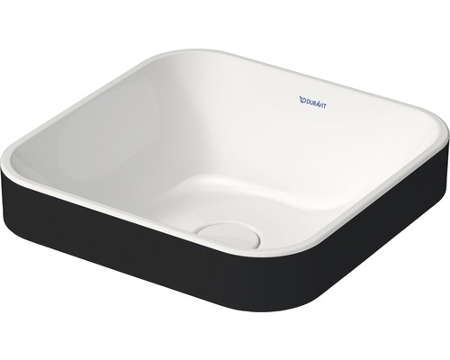 DURAVIT Waskom Happy D.2 Plus antraciet mat/wit glanzend 40x40 cm