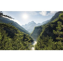 Landschap met bergen en rivier