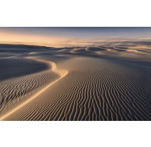 Zandduinen met gegolfde textuur onder een avondlucht