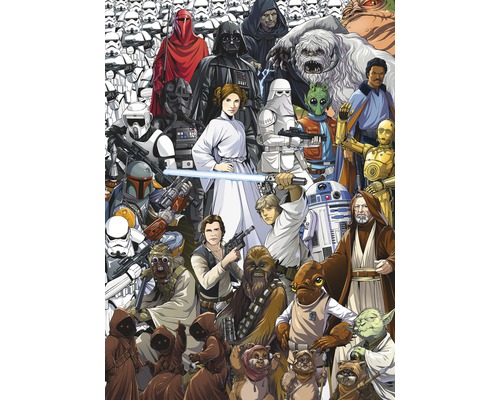 KOMAR Fotobehang papier 4-4111 Disney Edition 4 Star Wars Classic Cartoon Collage 184x254 cm