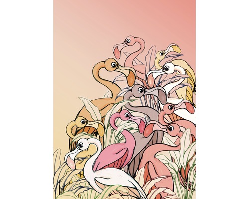 KOMAR Fotobehang vlies DX4-012 Disney Edition 4 Flamingos and Lillys 200x280 cm