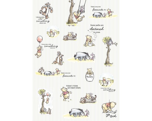 KOMAR Fotobehang vlies DX4-001 Disney Edition 4 Winnie the Pooh Stripes 200x280 cm