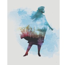 Afbeelding van een silhouet van een vrouw met een landschap erin.