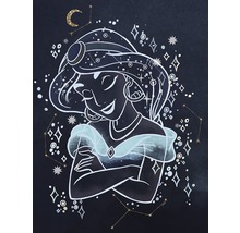 Illustratie van prinses Jasmine met sterren en maan