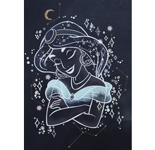 Tekening van prinses Jasmine met sterren en sterrenbeelden