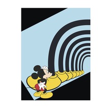 Illustratie van Mickey Mouse met grafische achtergrond