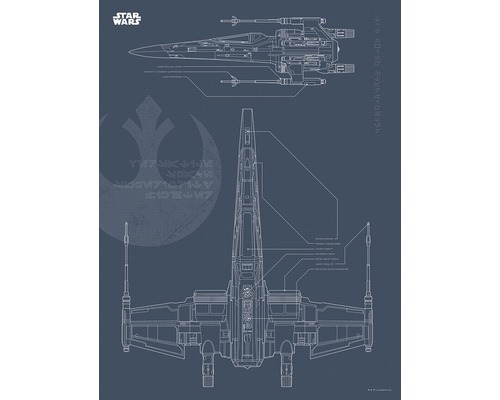KOMAR Poster Star Wars Blueprint X-Wing 30x40 cm