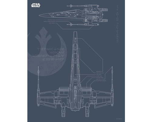 Star Wars X-Wing bouwtekening poster