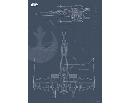 Star Wars X-Wing Starfighter bouwplan illustratie