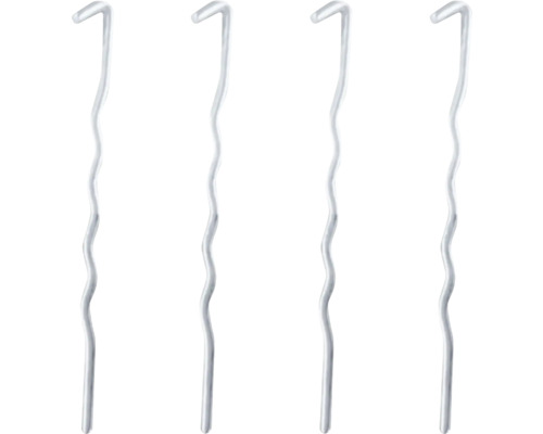 Vier metalen gazonpennen