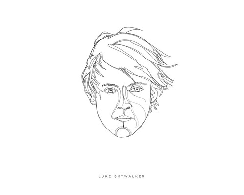 Illustratie van Luke Skywalker als lijntekening