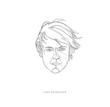 Luke Skywalker lijntekening portret