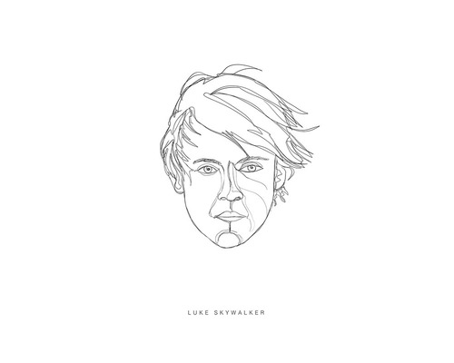 Luke Skywalker lijntekening portret