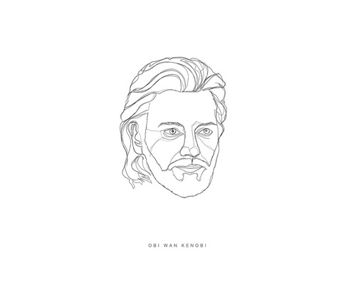 Obi Wan Kenobi lijntekening