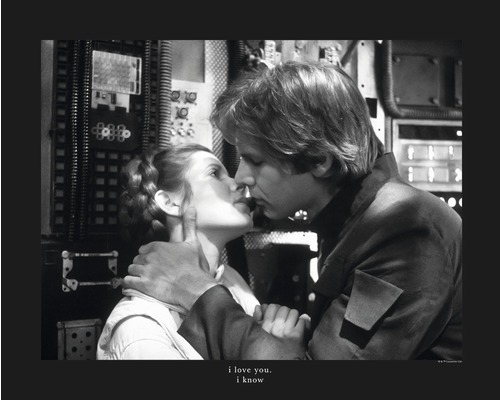 KOMAR Poster Star Wars Classic Leia Han Kiss Quote 50x40 cm