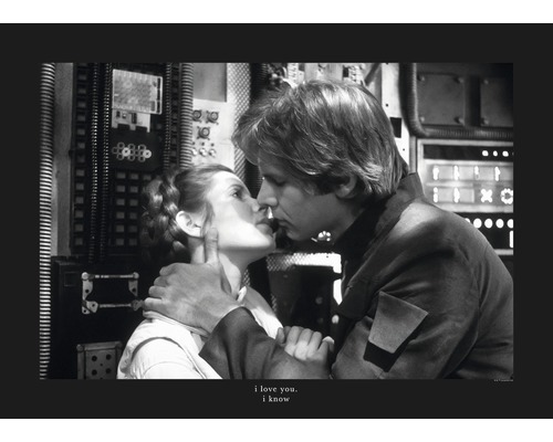 KOMAR Poster Star Wars Classic Leia Han Kiss Quote 70x50 cm