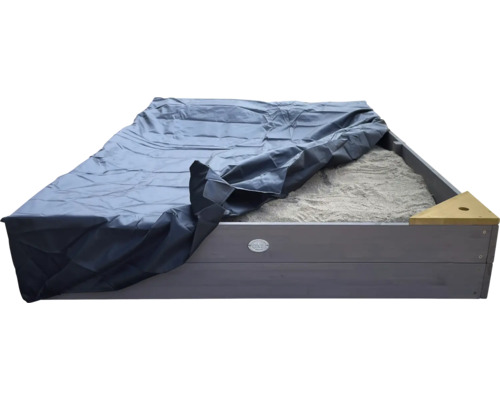 Houten zandbak met afdekking en zand