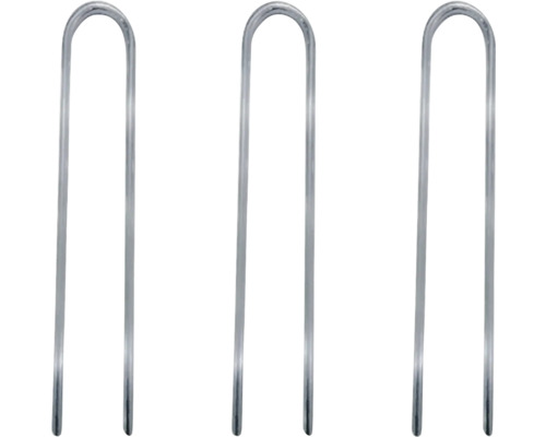 Drie zilverkleurige metalen haringen