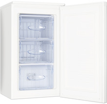 Vriezer met drie lades en open deur