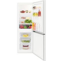 Open koelkast gevuld met voedingsmiddelen voor opslag