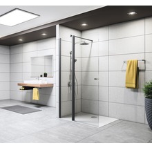 BREUER Inloopdouche Entra zwart 140 cm terrazzo wit