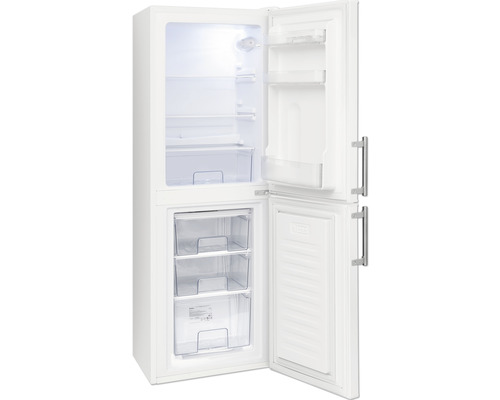 Geopende koelkast met vriesvak en diverse opbergvakken