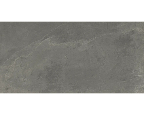 Wand- en Vloertegel Feinstein mud 59,5x119,5 cm gerectificeerd Grijze keramische tegel met steenlook.