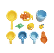 Bad speelgoed set met emmer, zeef, maatbeker, waterrad en dierfiguren