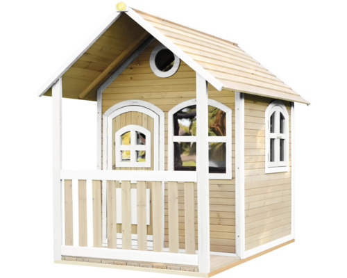 Houten speelhuis voor kinderen met veranda en ramen