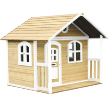 Houten speelhuis met deur, ramen en veranda