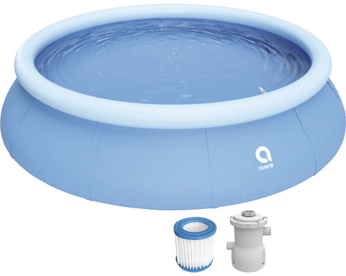 Opzetzwembad opblaasbaar rond blauw incl. filter Ø 360 cm x 76 cm