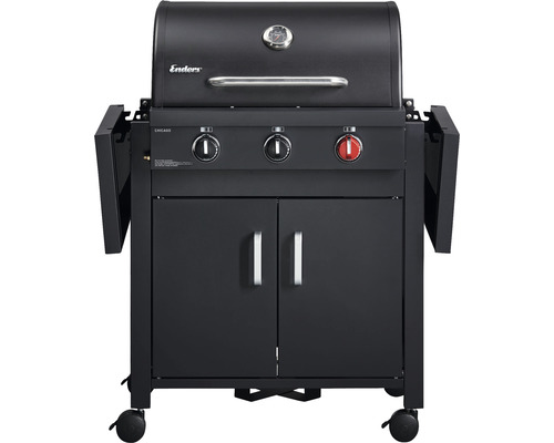 Enders Chicago gasbarbecue met drie branders, zijtafels en onderkast