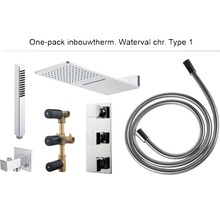 Inbouw doucheset met hoofddouche, handdouche, doucheslang en thermostatische kraan