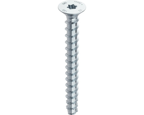HECO MULTI-MONTI-plus F Betonschroef 6,0x80 mm platverzonken kop Torx T30 blauw verzinkt, 50 stuks Enkele schroef met torx aandrijving