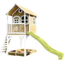 Speelhuis met glijbaan en zandbak voor de tuin