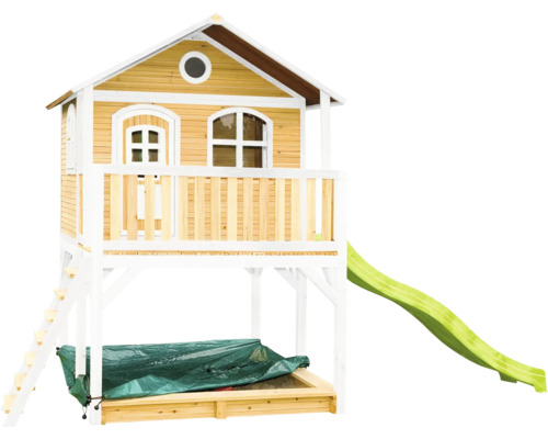 Speelhuis met glijbaan en zandbak
