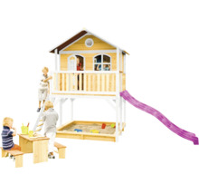 Speelhuis met zandbak, glijbaan en picknicktafel
