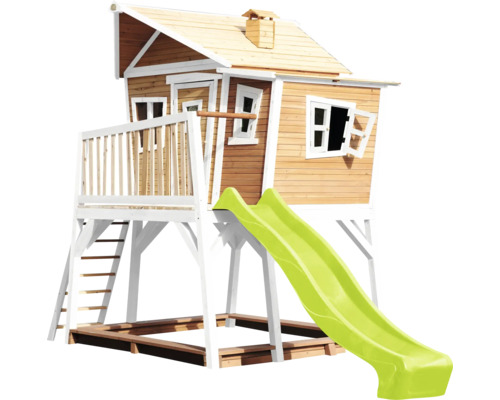 Speelhuis met glijbaan en zandbak