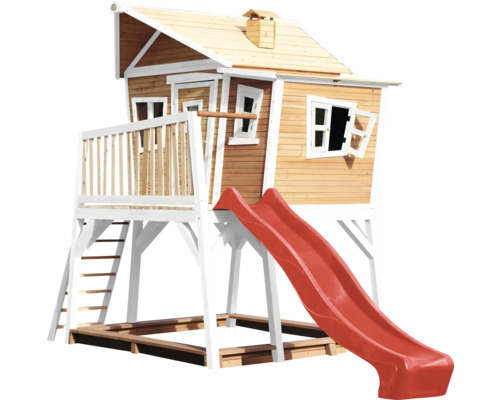 Speelhuis met glijbaan en ladder voor in de tuin