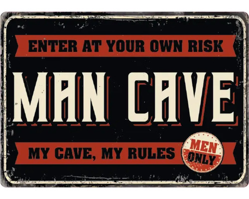 Metalen bord Man cave 21x14,8 cm