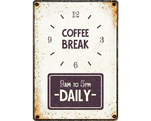 Metalen bord Coffee break 21x14,8 cm