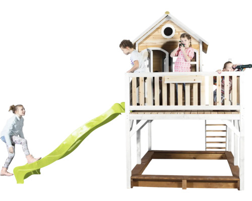 Speelhuis met glijbaan en zandbak voor kinderen