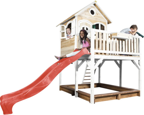 Speelhuis met glijbaan en zandbak voor kinderen